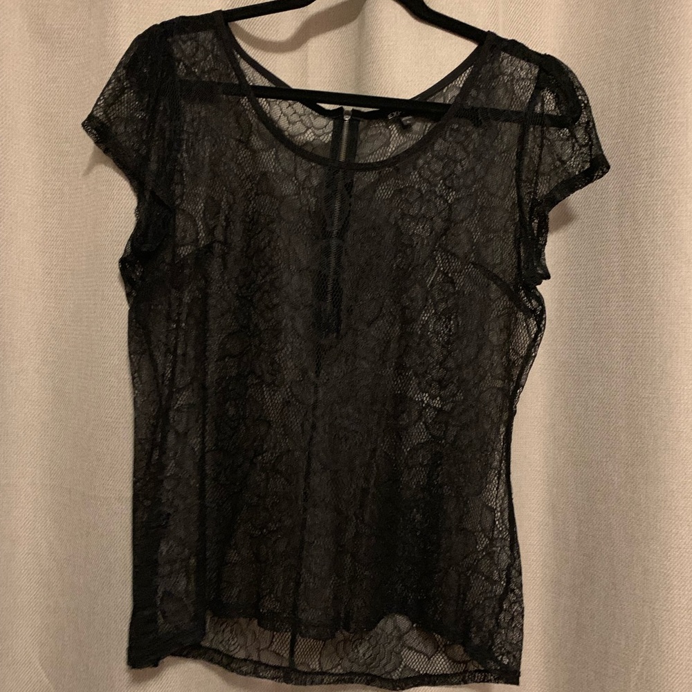 Express Black Lace Blouse
